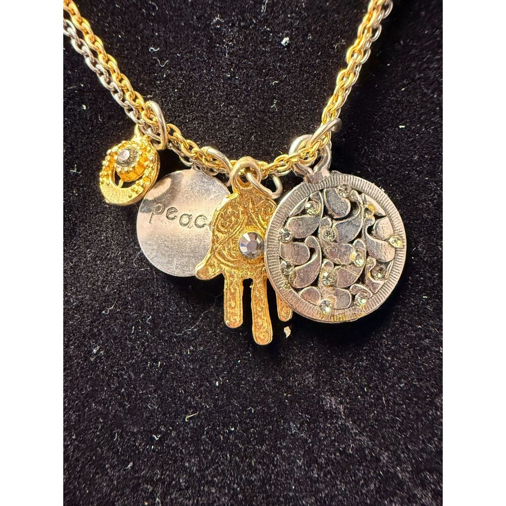 Seasonal Whispers Multi Charm Mixed Metal Pendant Necklace